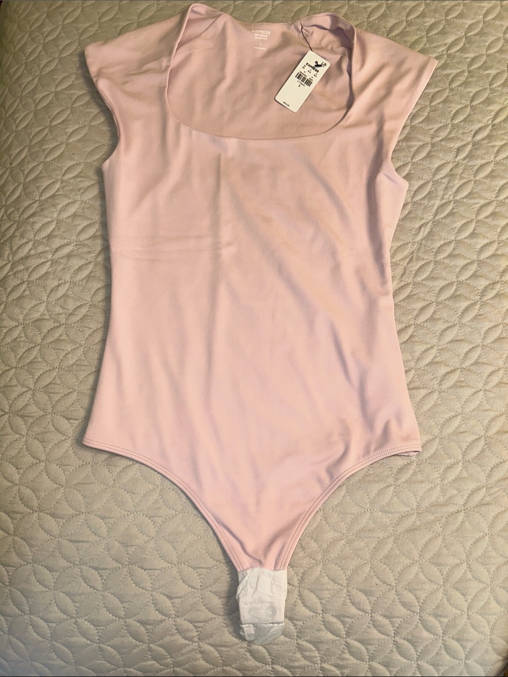Express Pale Pink Scoop Neck Bodysuit